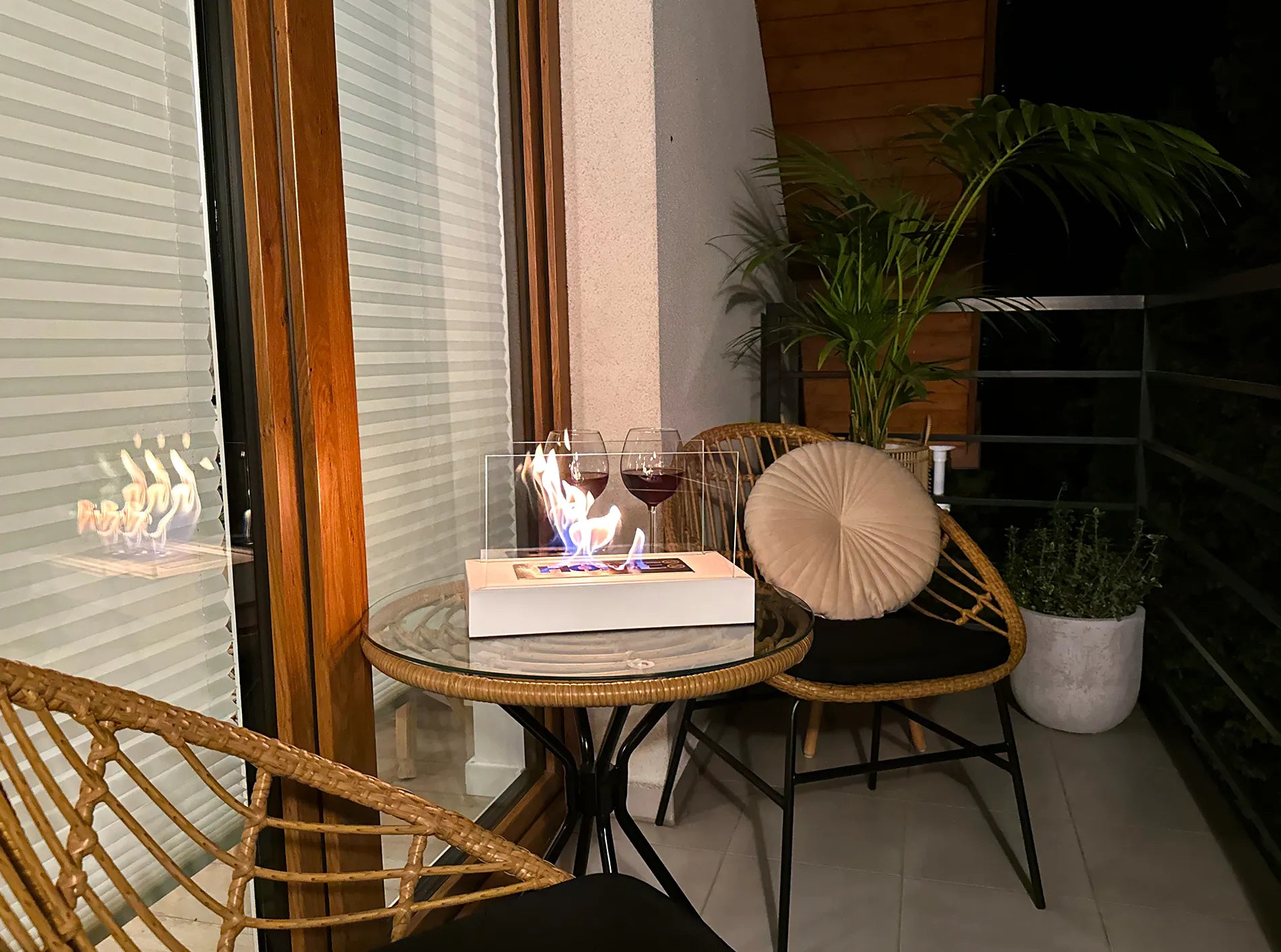 Biokamin Stand Home Weiß Strukturiert Matt - IgnisLumina.ch