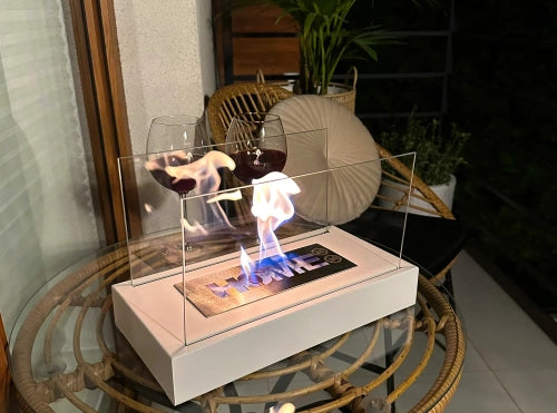 Biokamin Stand Home Weiß Strukturiert Matt - IgnisLumina.ch