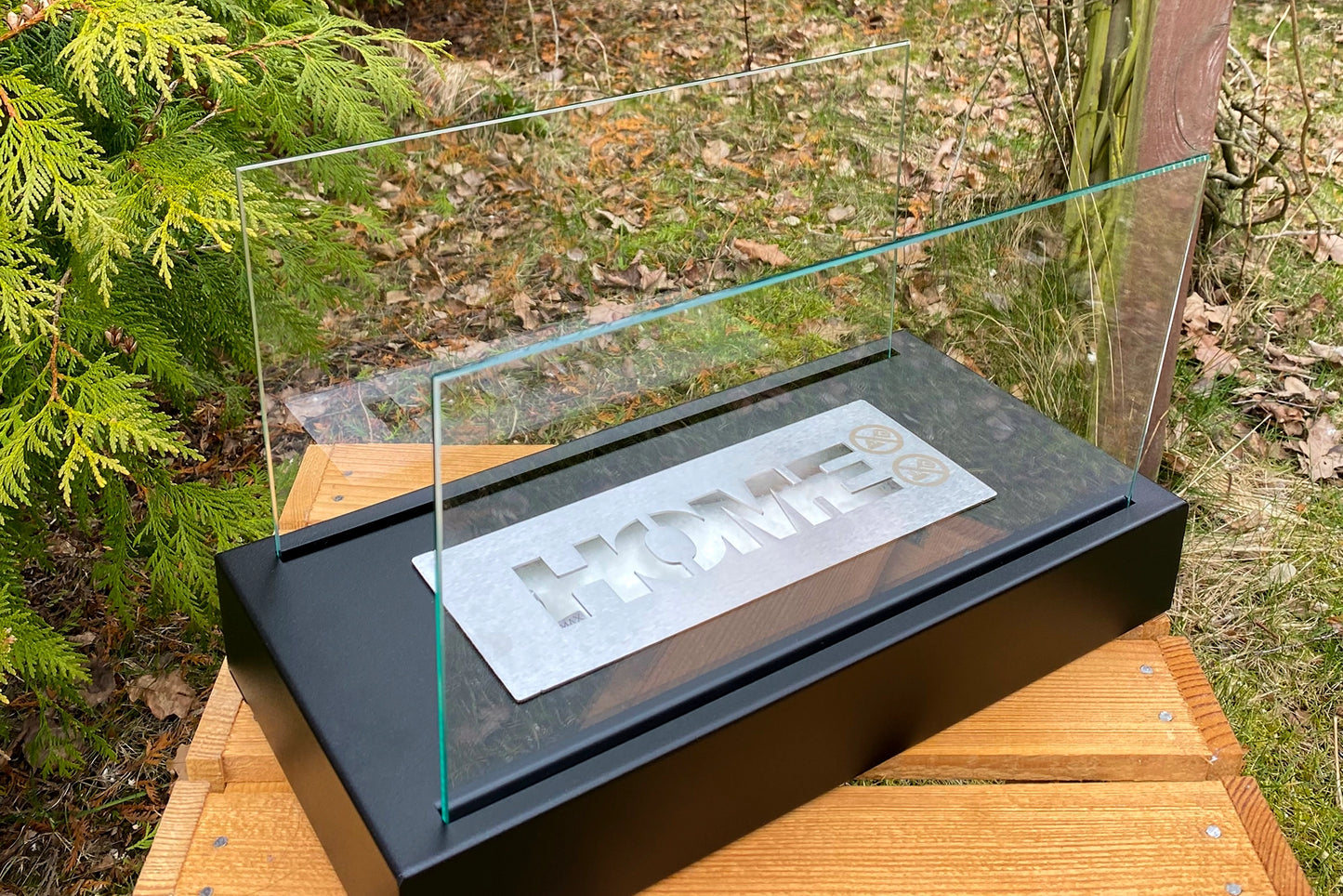 Biokamin Stand Home Schwarz Strukturiert Matt - IgnisLumina.ch