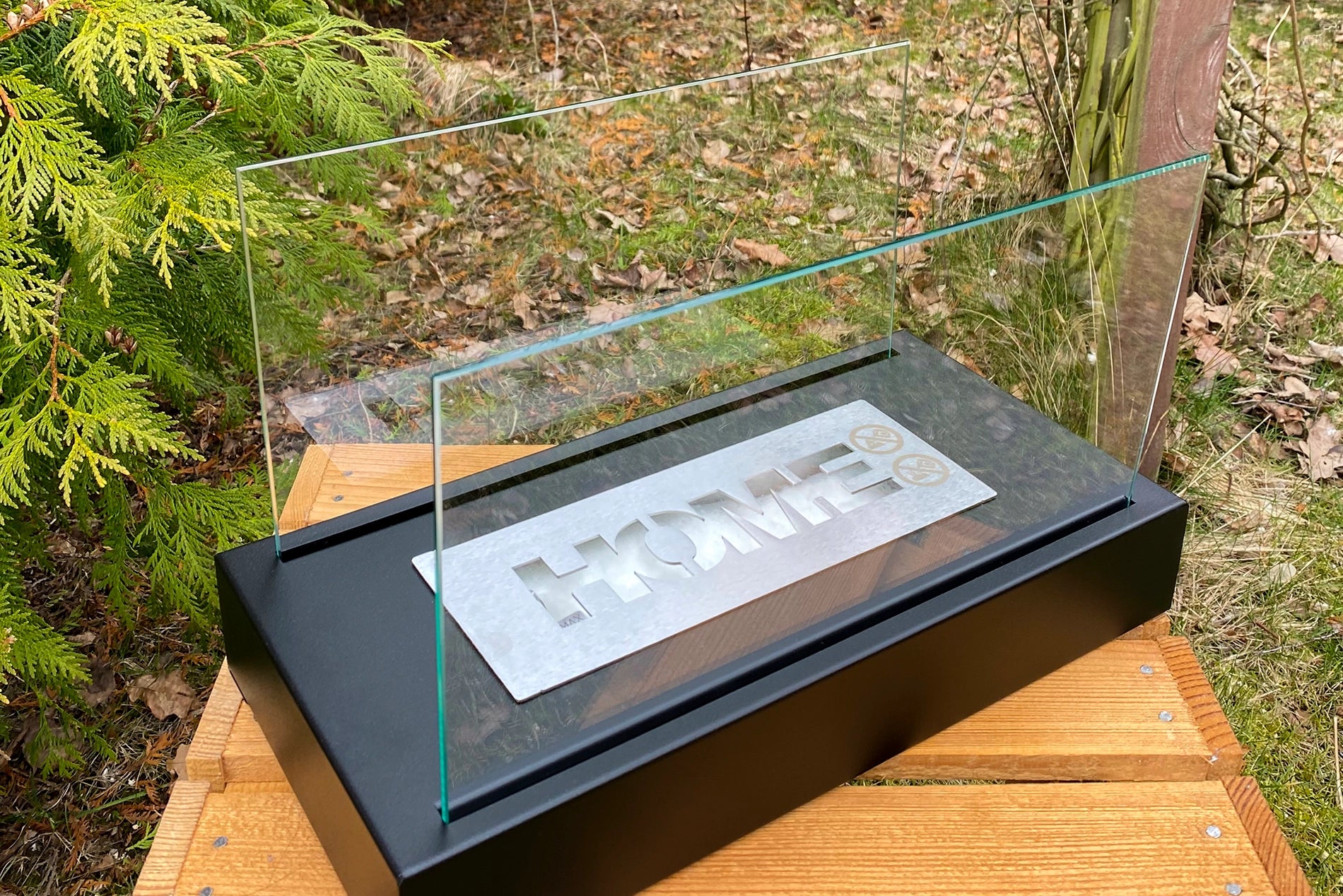 Biokamin Stand Home Schwarz Strukturiert Matt - IgnisLumina.ch