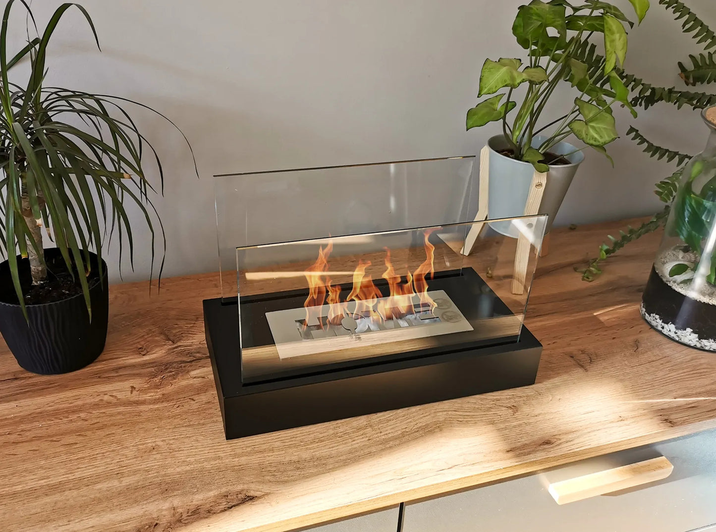 Biokamin Stand Home Schwarz Strukturiert Matt - IgnisLumina.ch