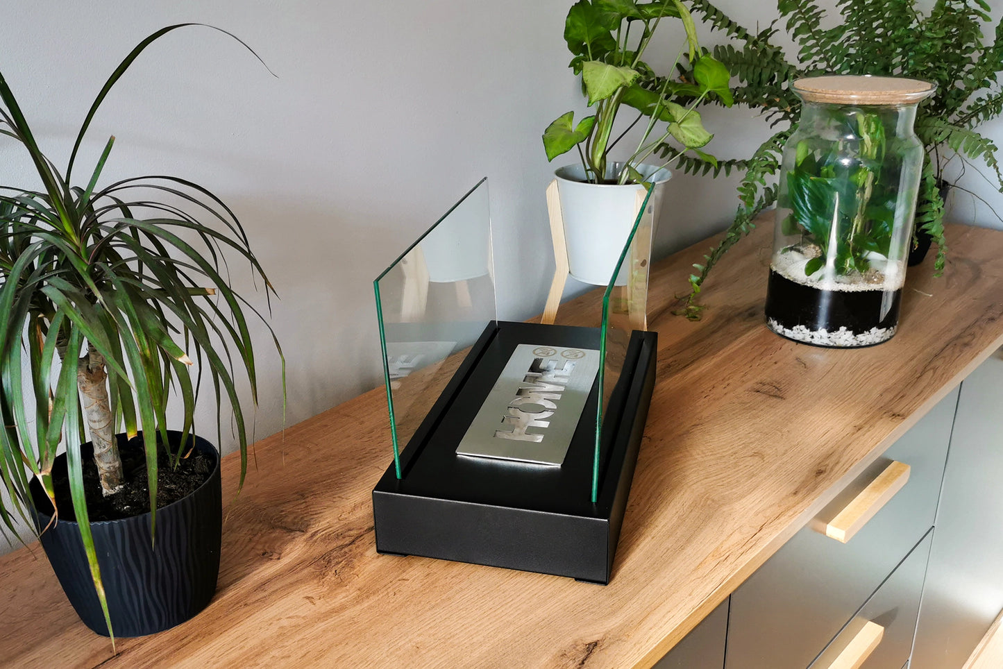 Biokamin Stand Home Schwarz Strukturiert Matt - IgnisLumina.ch