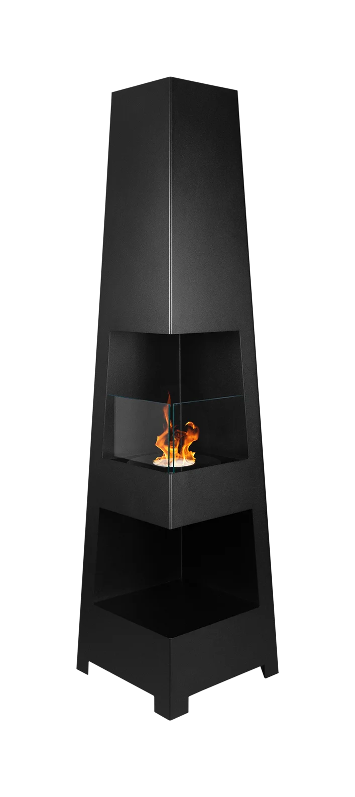 Biokamin Stand Pyramid Garden Schwarz Matt - IgnisLumina.ch