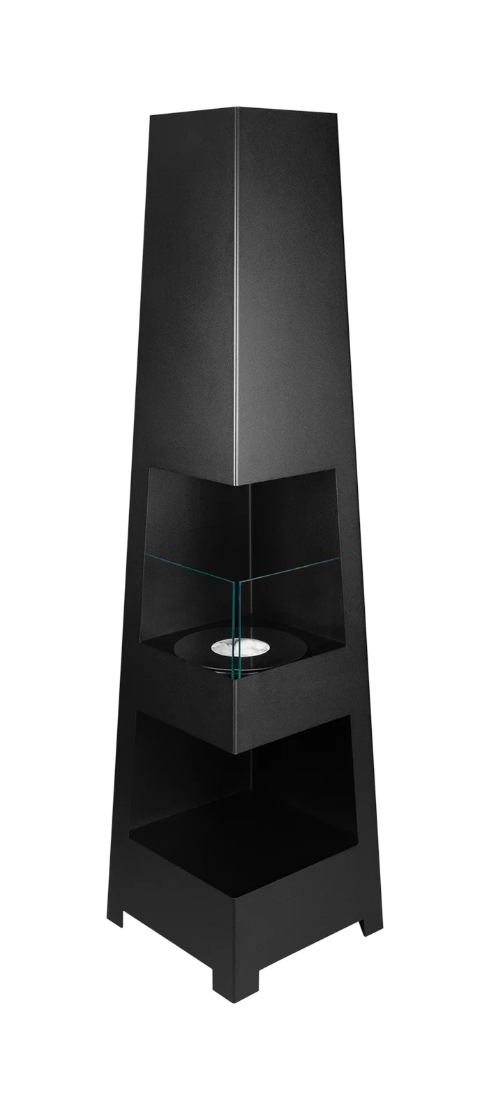 Biokamin Stand Pyramid Garden Schwarz Matt - IgnisLumina.ch