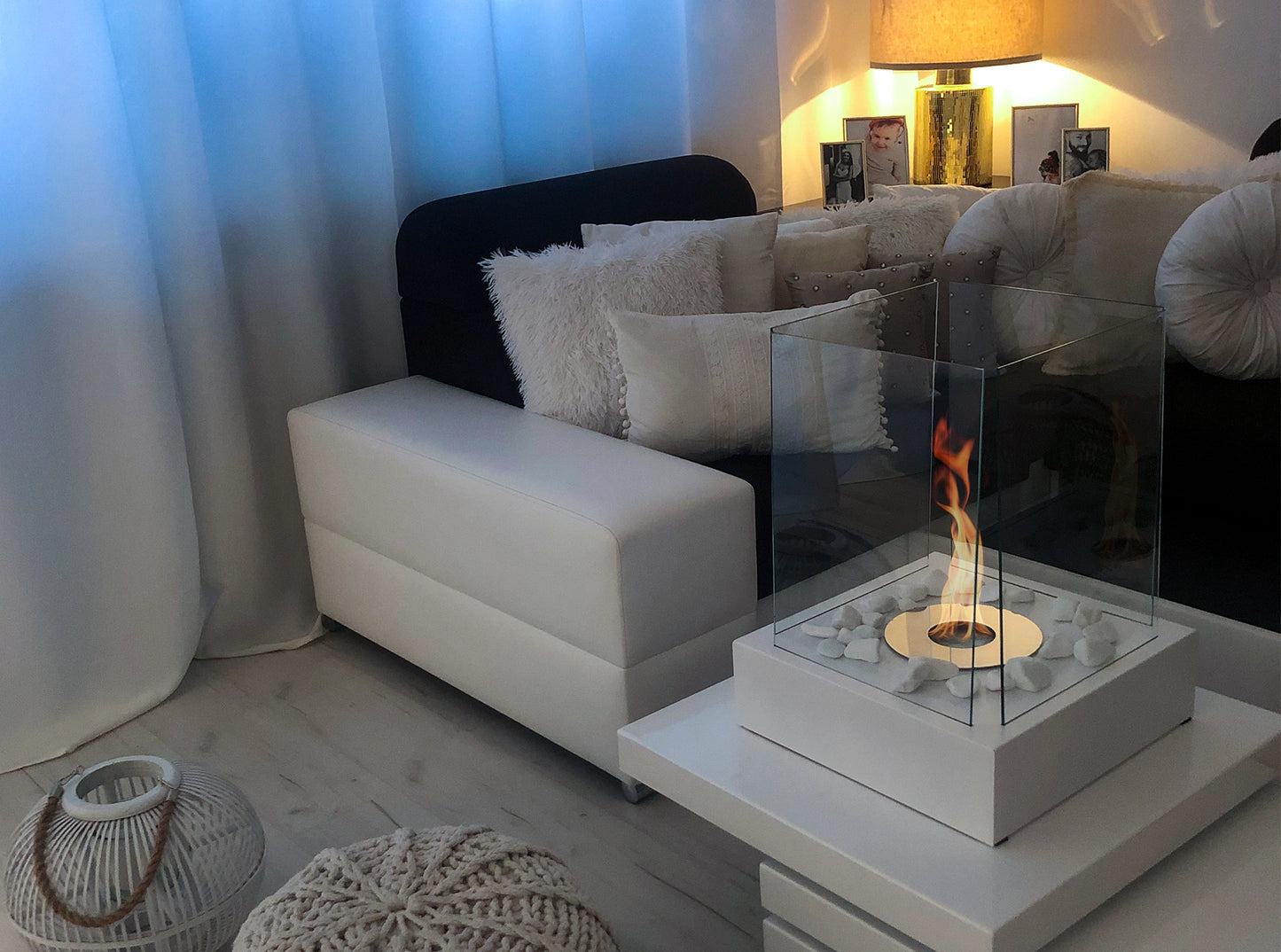 Biokamin Stand Sunset Garden Weiß - IgnisLumina.ch