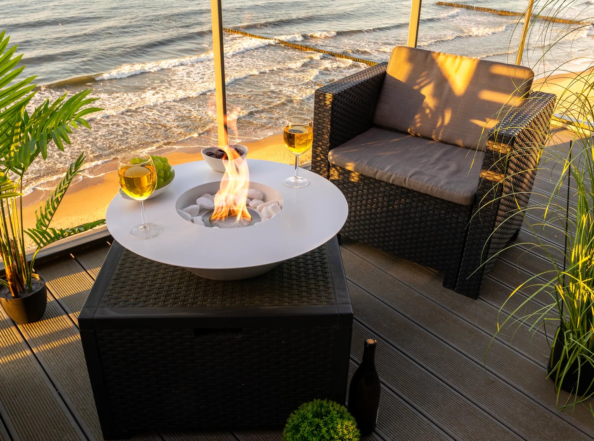 Biokamin Stand Universe Weiß Matt - IgnisLumina.ch