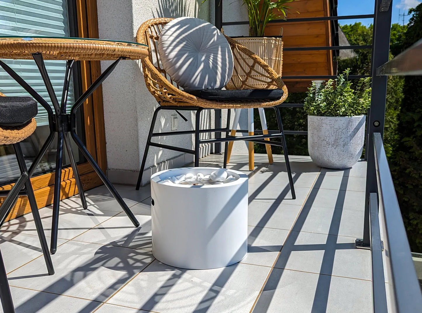 Biokamin Stand Moon Mini Weiß Matt - IgnisLumina.ch