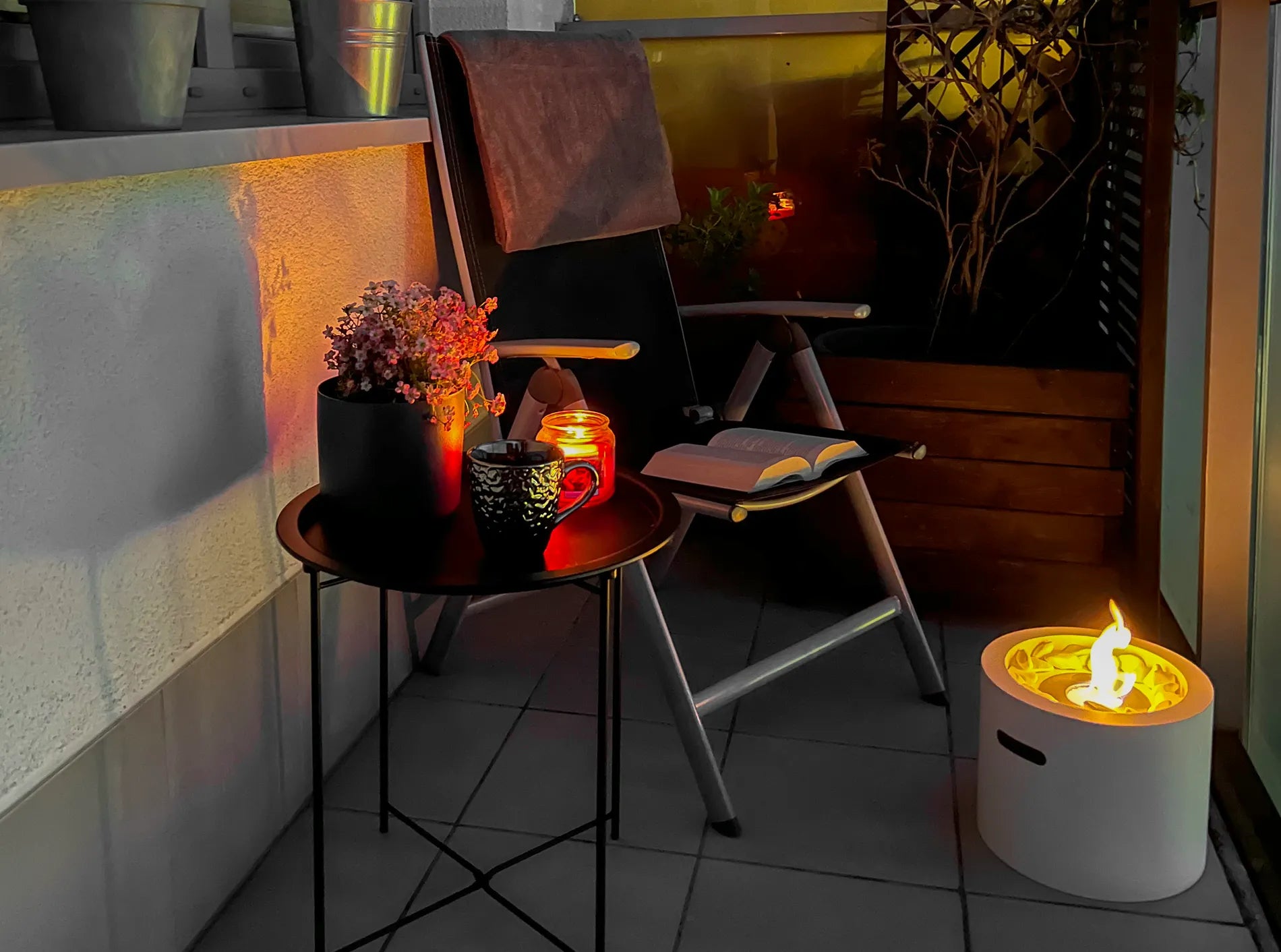 Biokamin Stand Moon Mini Weiß Matt - IgnisLumina.ch