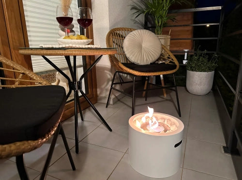 Biokamin Stand Moon Mini Weiß Matt - IgnisLumina.ch