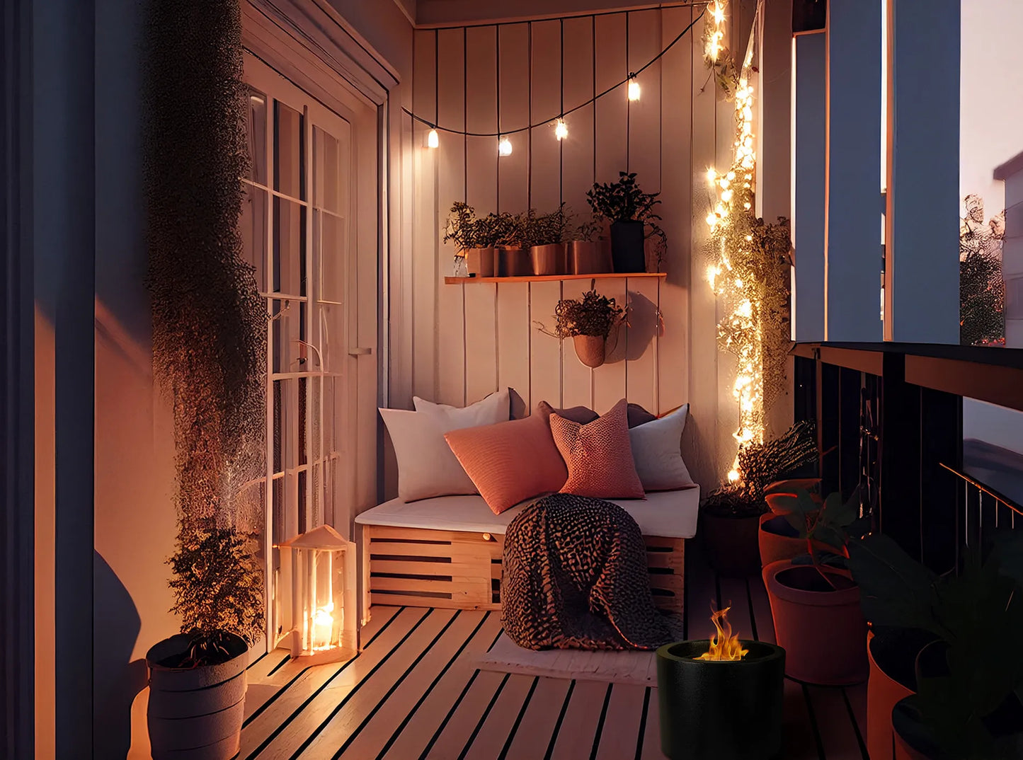 Biokamin Stand Moon Mini Schwarz Matt - IgnisLumina.ch