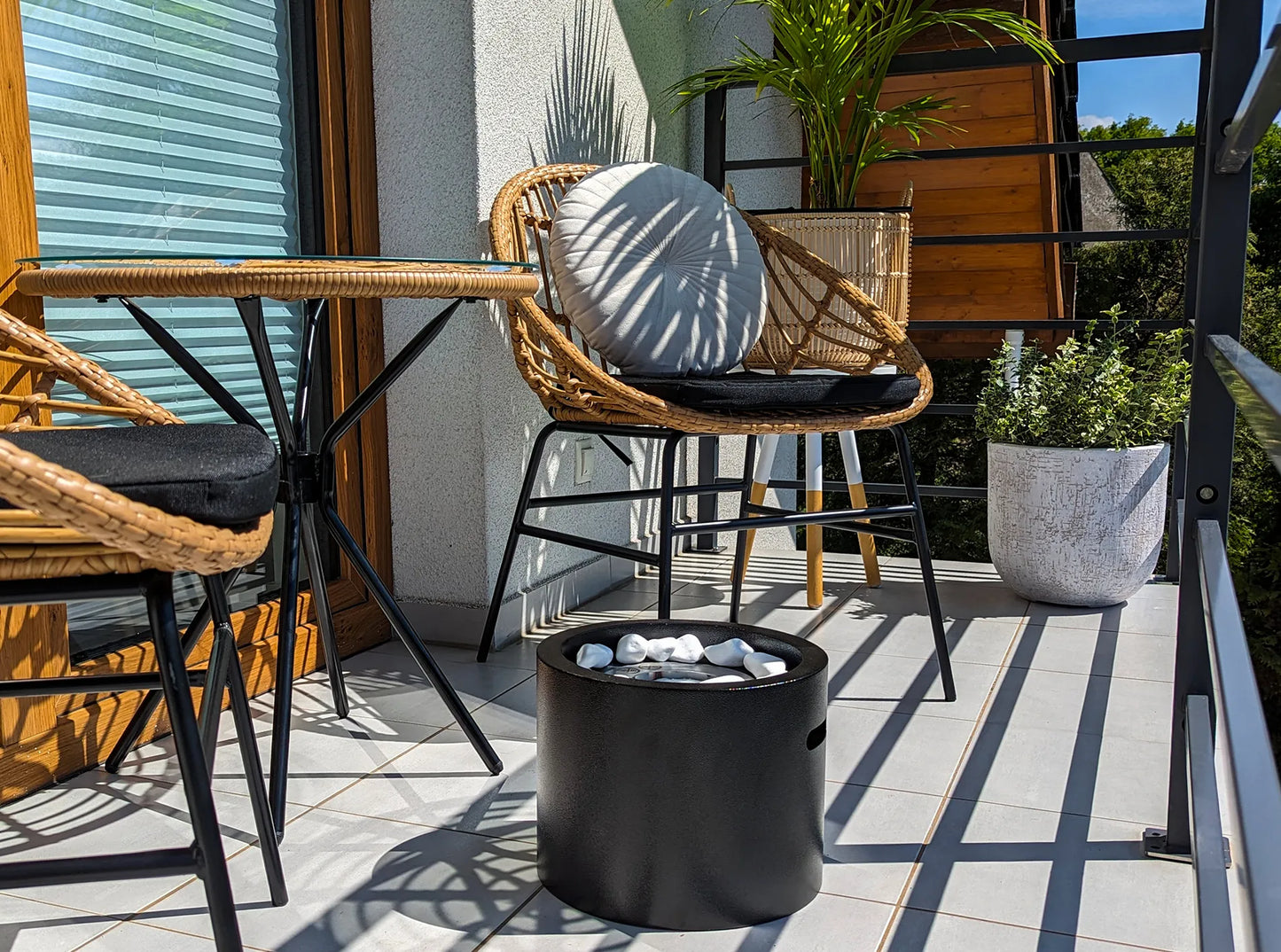 Biokamin Stand Moon Mini Schwarz Matt - IgnisLumina.ch