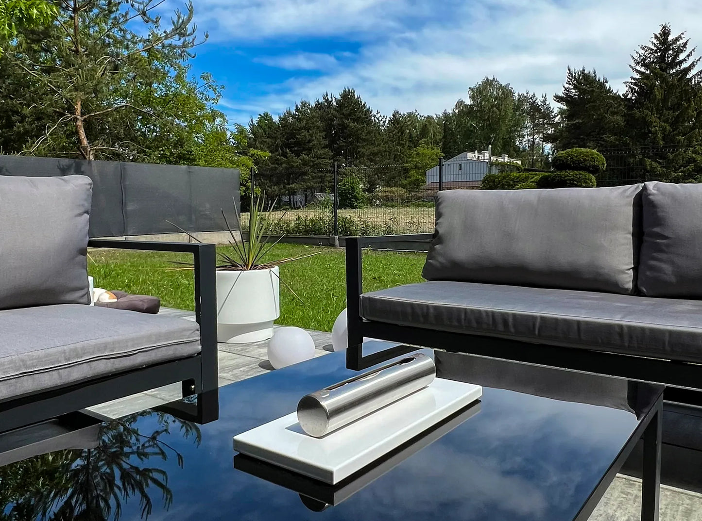 Biokamin Stainless Weiß Hochglanz - IgnisLumina.ch