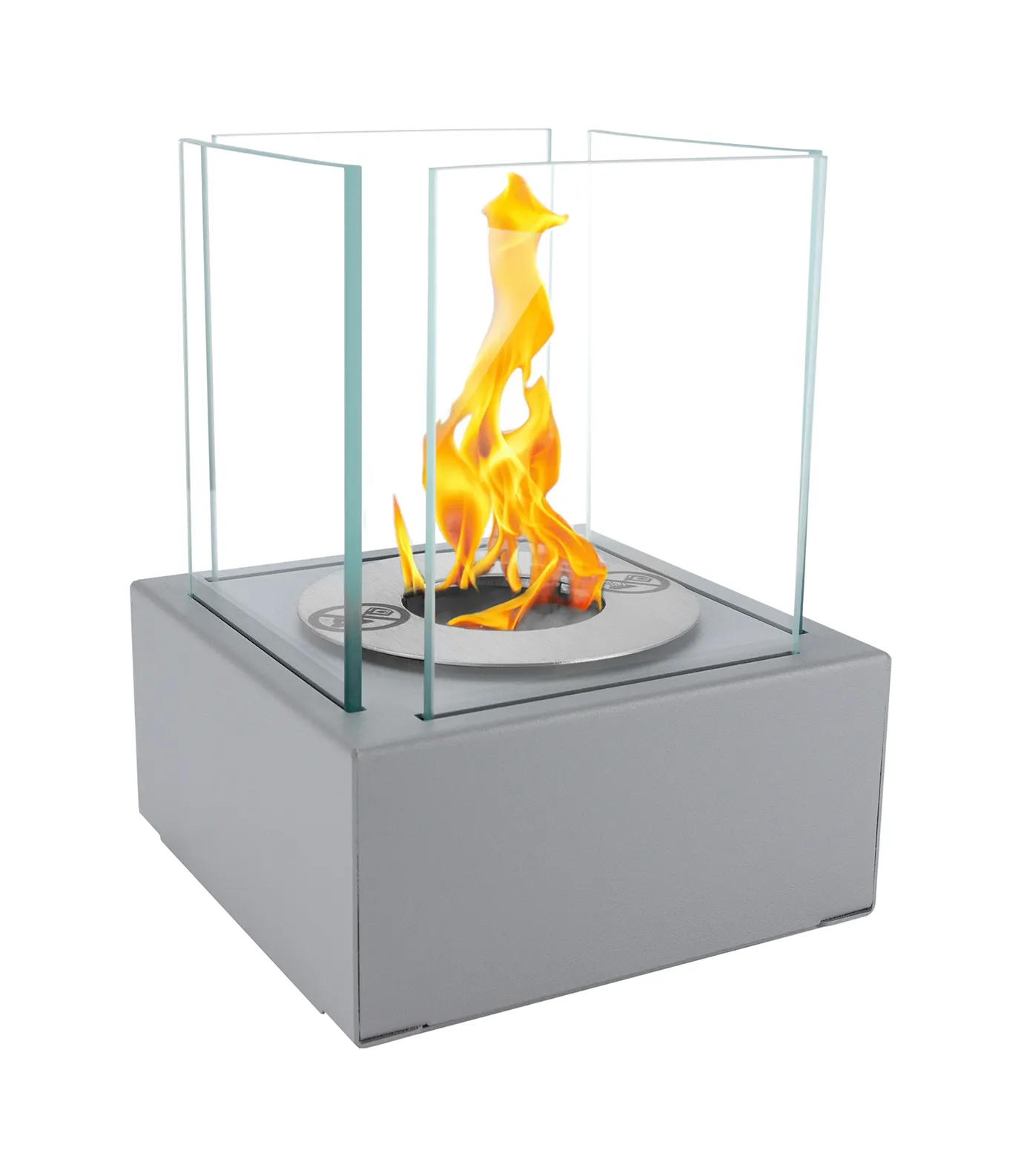 Biokamin Stand Smart Grau Strukturiert Matt - IgnisLumina.ch