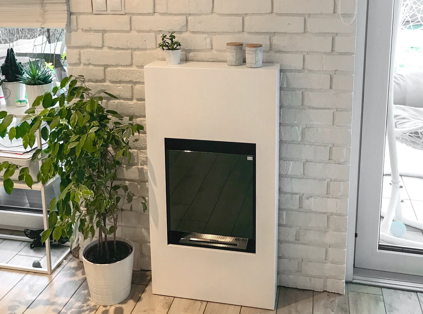 Biokamin Portal Modern mit Glas - IgnisLumina.ch