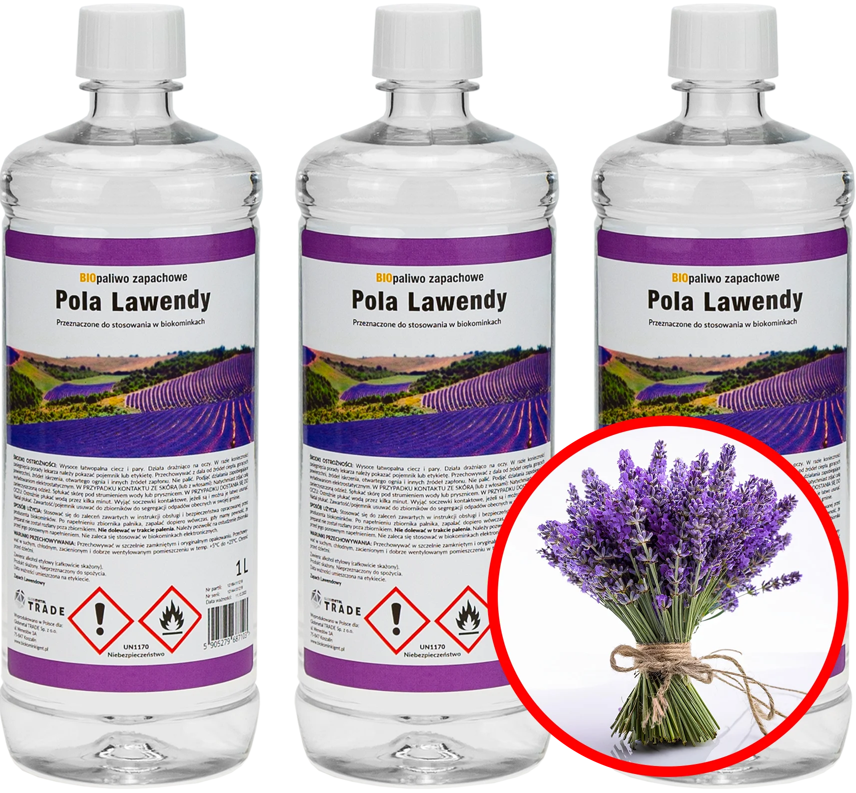 Bioethanol Set Lavendelfelder 3x1L - IgnisLumina.ch