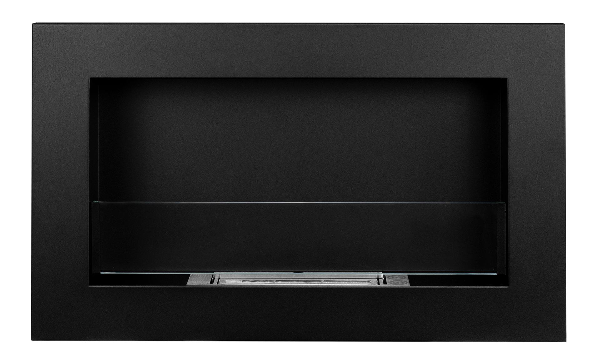 Biokamin 650x400 Slim Schwarz mit Glas - IgnisLumina.ch
