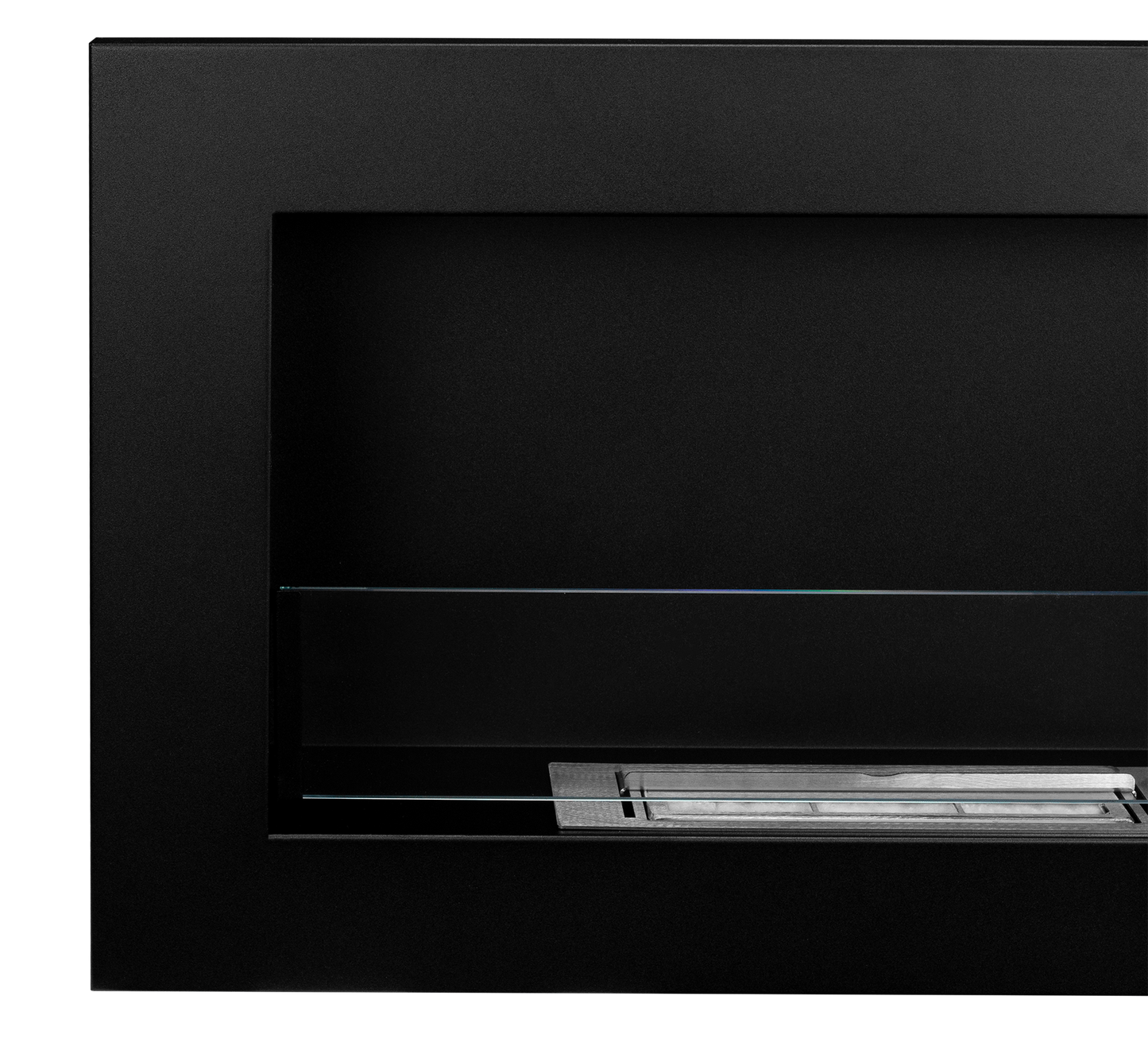 Biokamin 650x400 Slim Schwarz mit Glas - IgnisLumina.ch