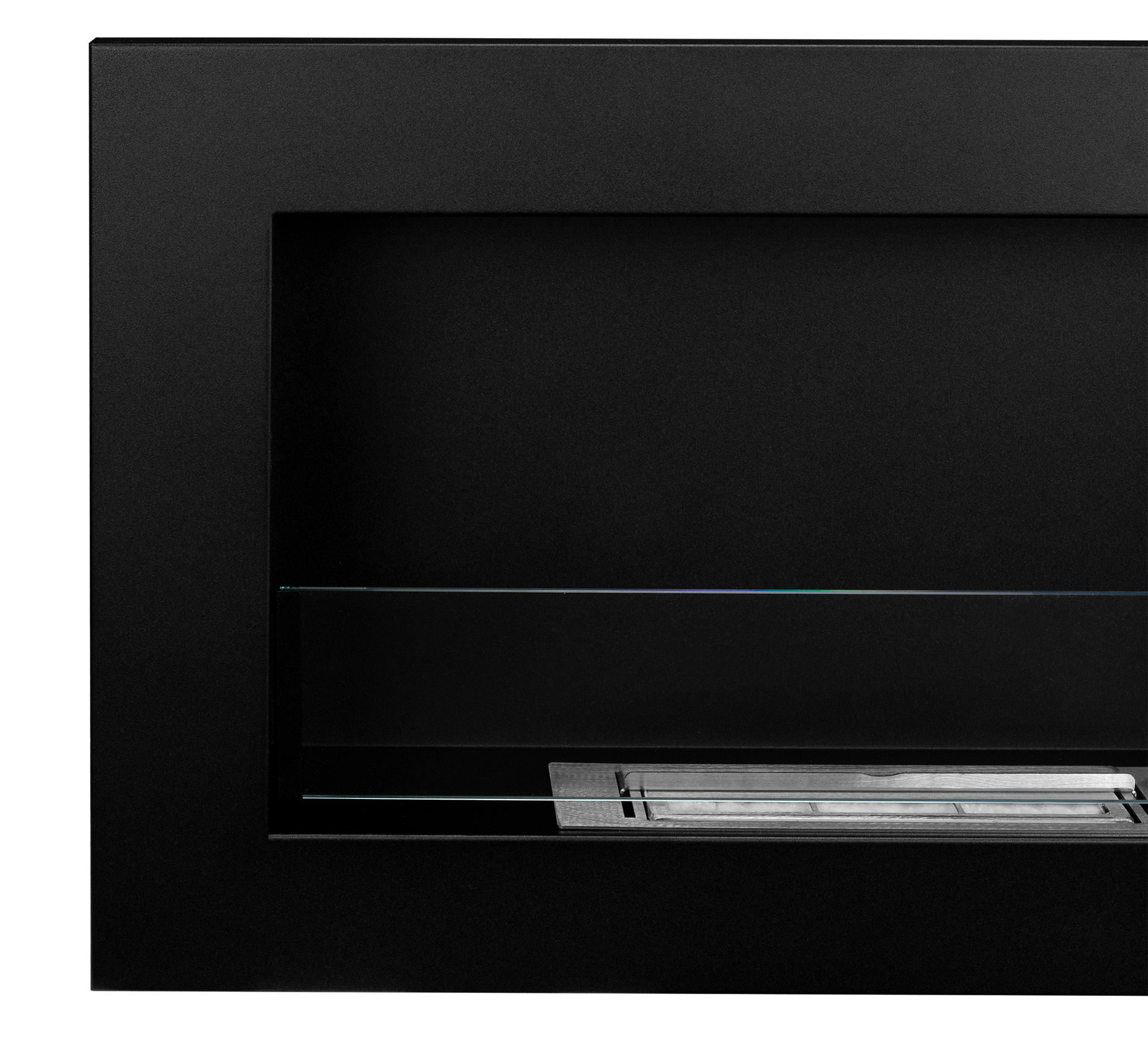 Biokamin 650x400 Slim Schwarz mit Glas - IgnisLumina.ch
