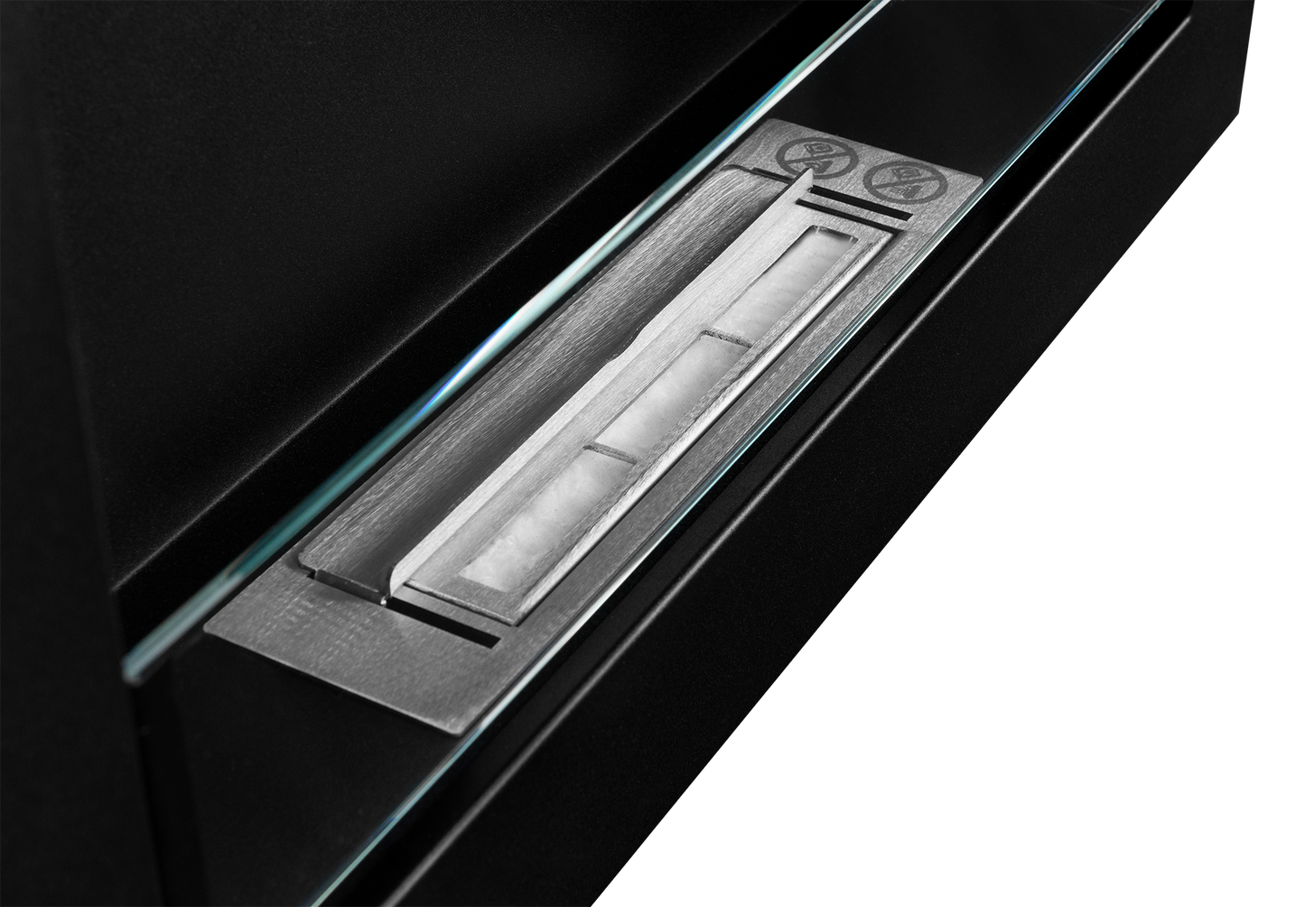 Biokamin 650x400 Slim Schwarz mit Glas - IgnisLumina.ch