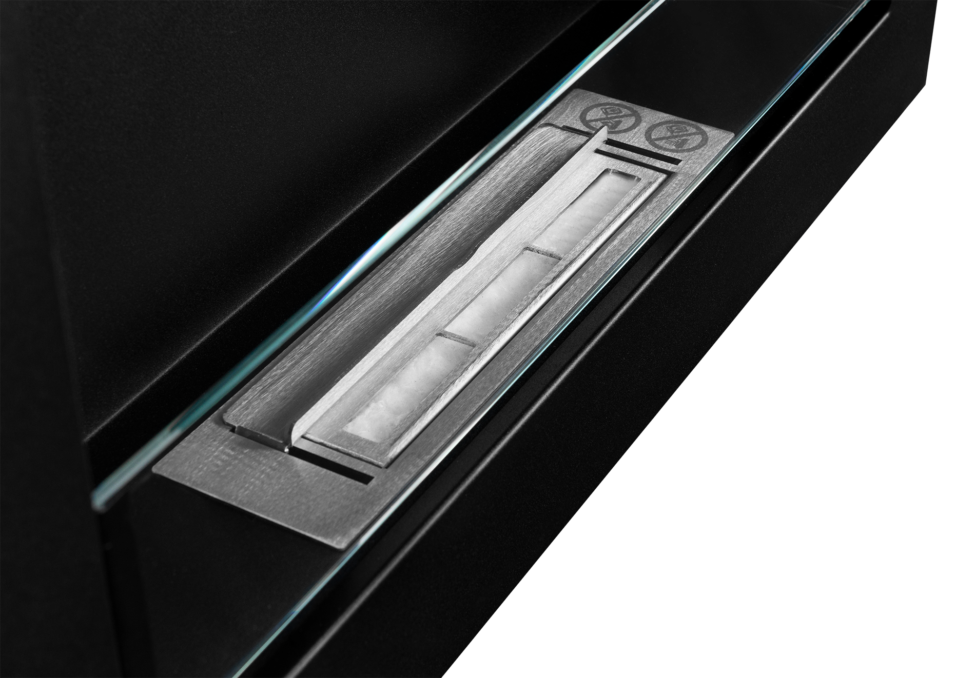 Biokamin 650x400 Slim Schwarz mit Glas - IgnisLumina.ch