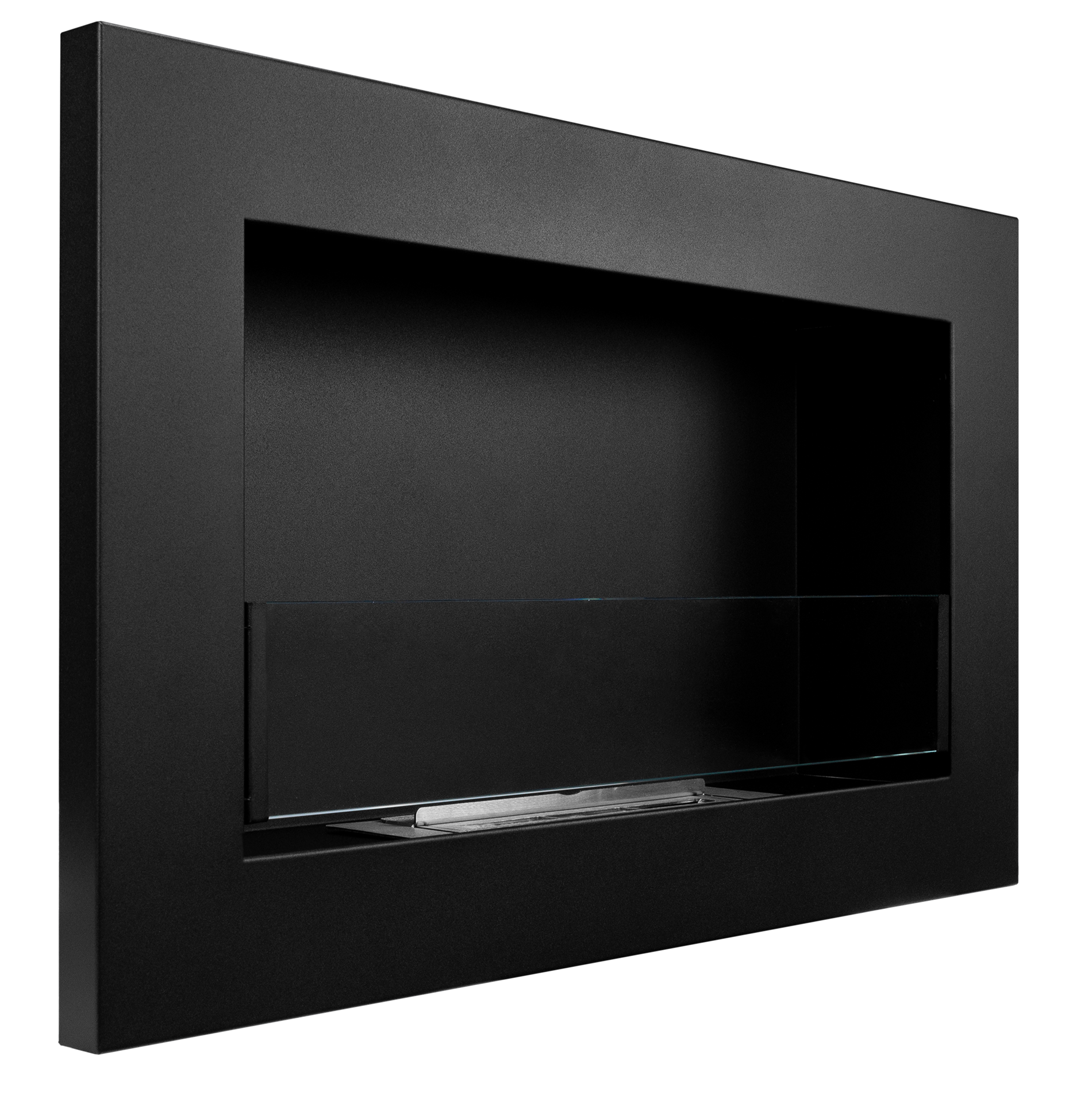 Biokamin 650x400 Slim Schwarz mit Glas - IgnisLumina.ch