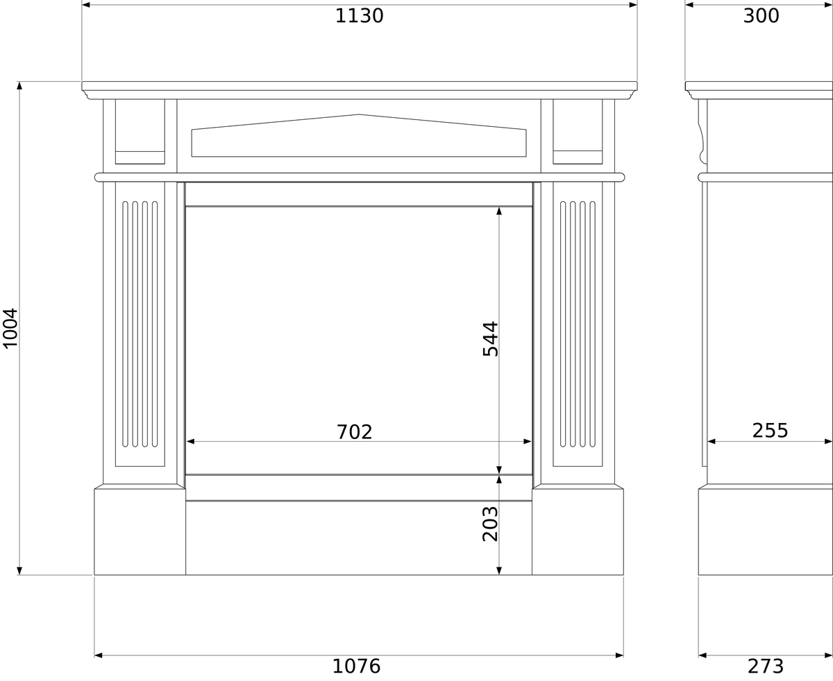 LUMINA Kolosseum Verona – Portal-Design Kamin mit Glasscheibe