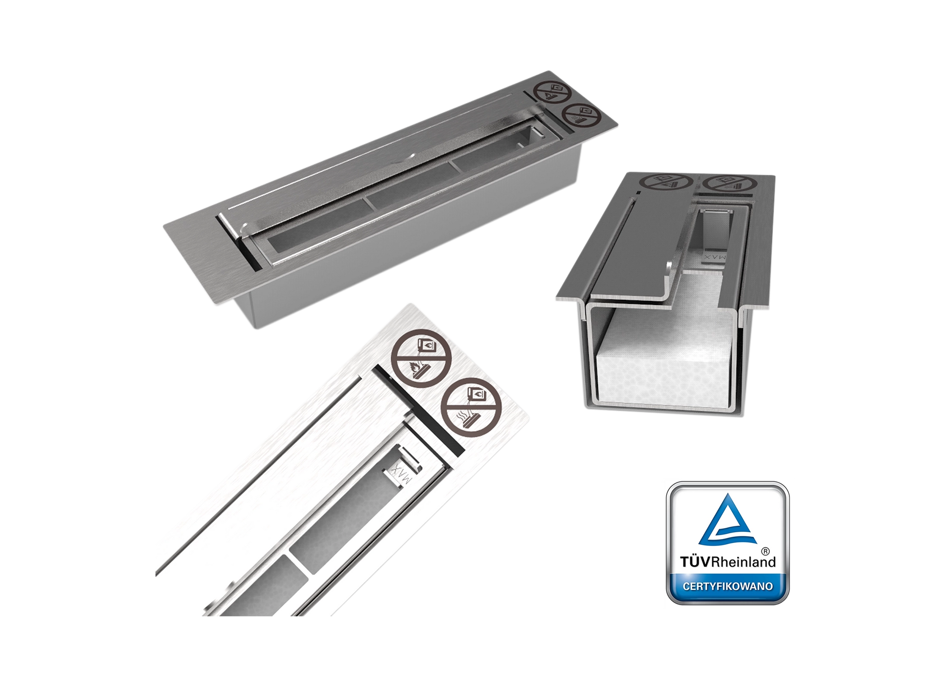 Wand-Biokamin 650x400 Schwarz Strukturiert Matt - IgnisLumina.ch