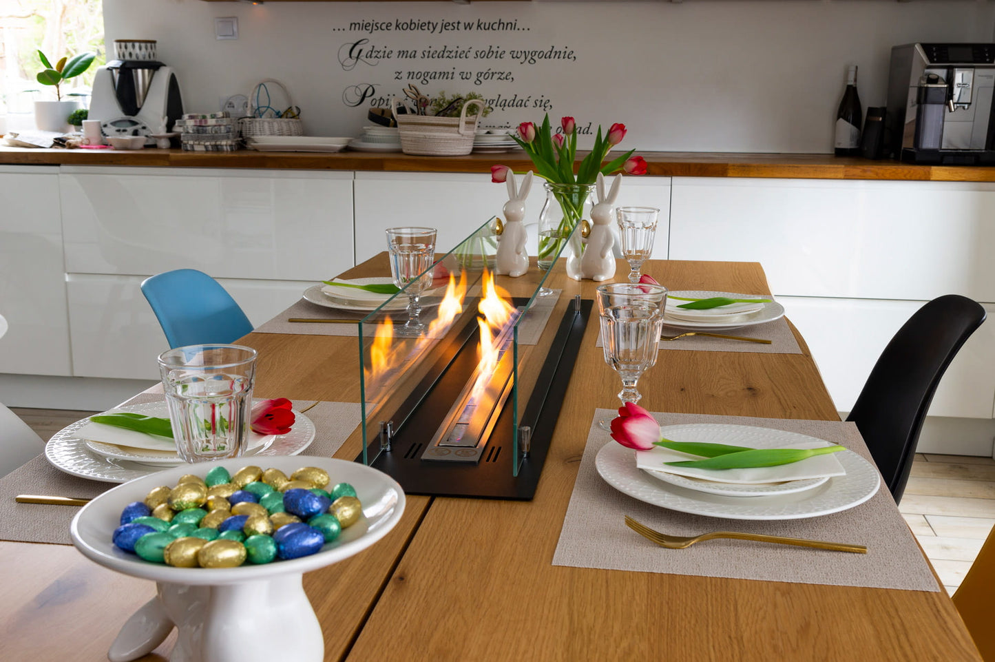 Einbau-Biokamin Einsatz 100 cm Schwarz Matt mit Glas - IgnisLumina.ch