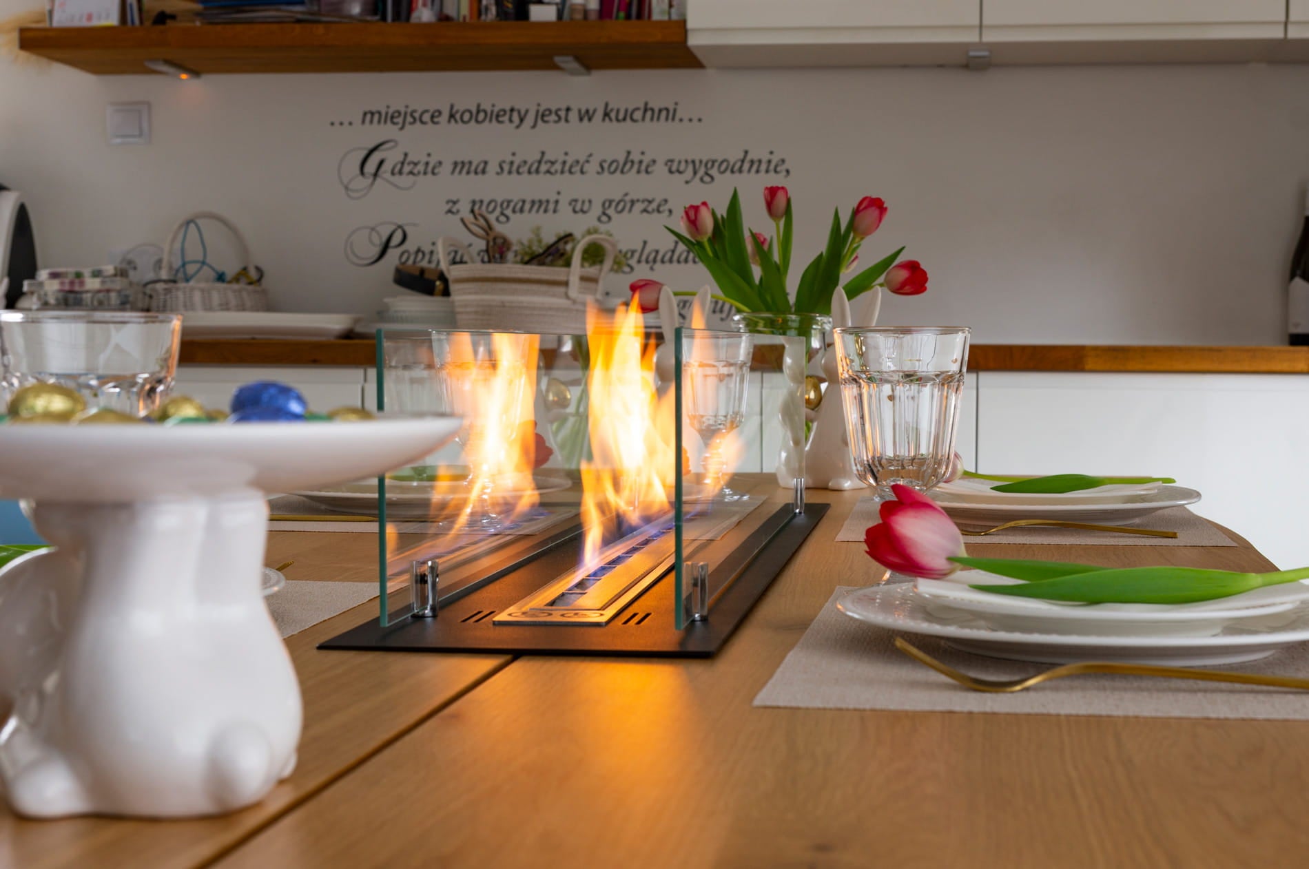 Einbau-Biokamin Einsatz 100 cm Schwarz Matt mit Glas - IgnisLumina.ch