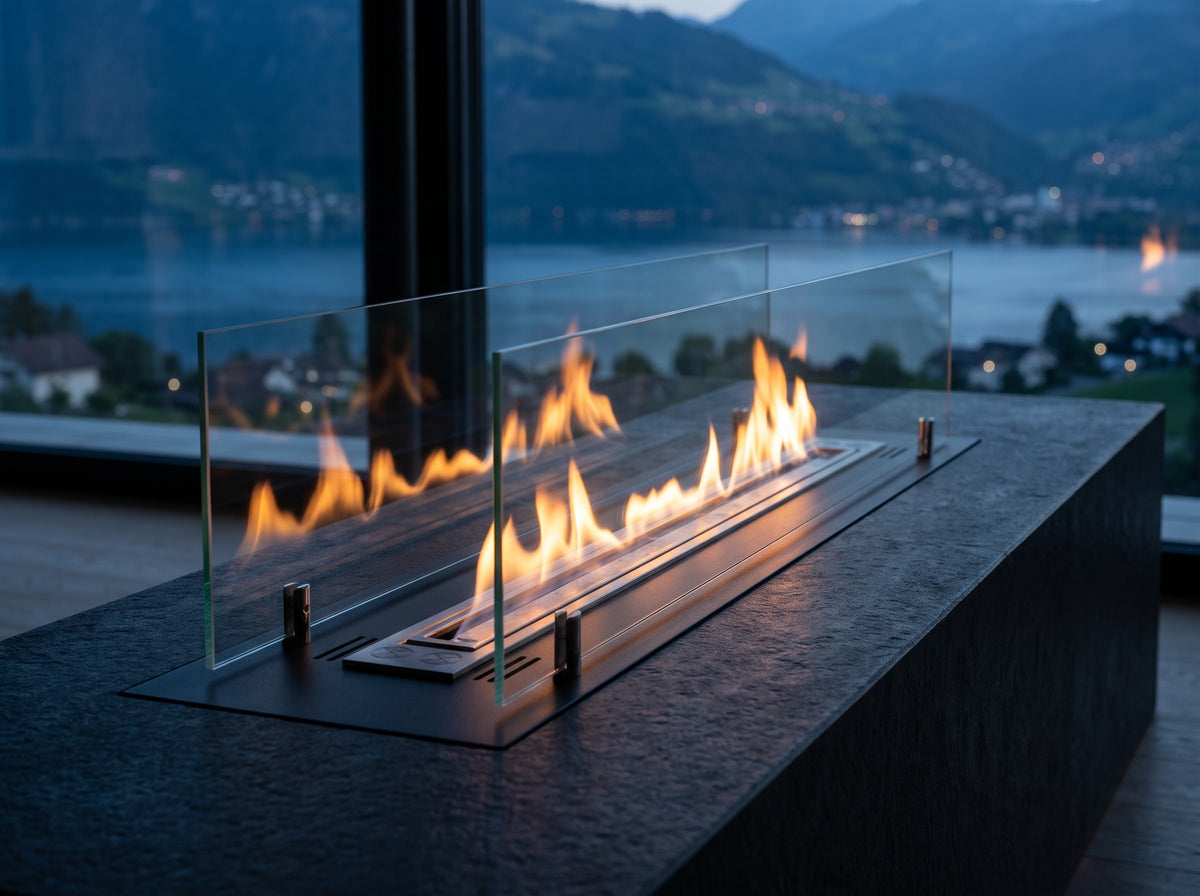 LUMINA Insert 100 with glass – Built-in bioethanol burner