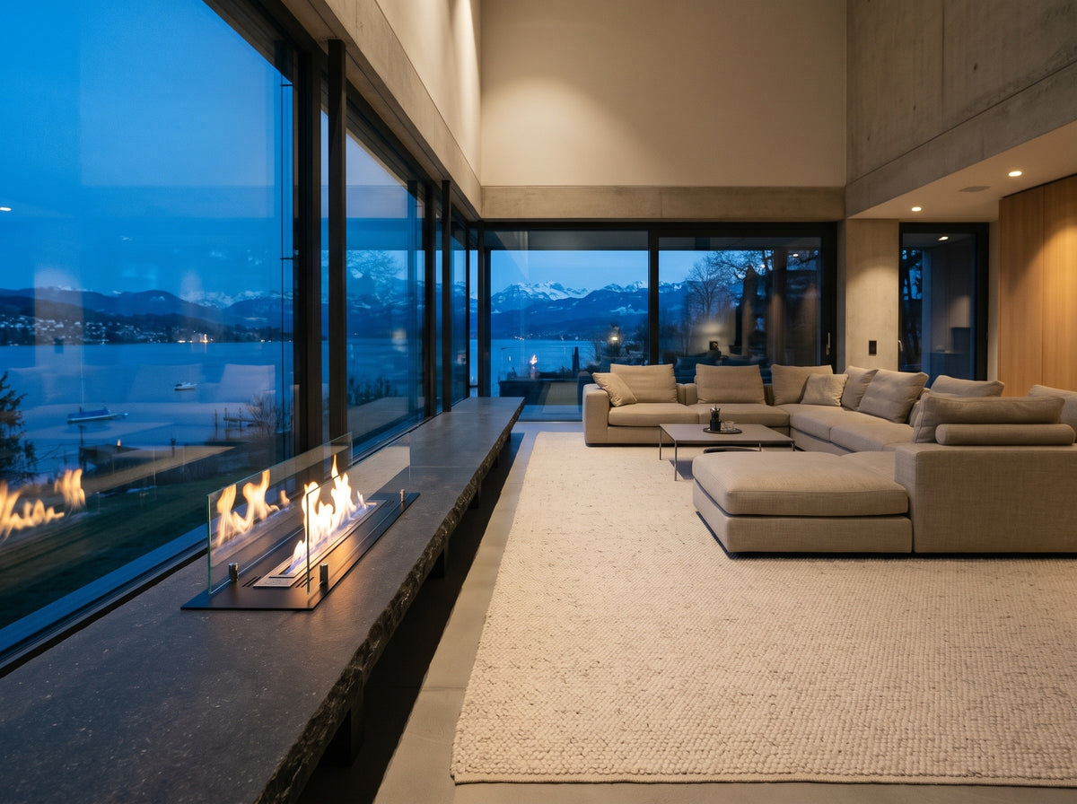 LUMINA Insert 100 with glass – Built-in bioethanol burner