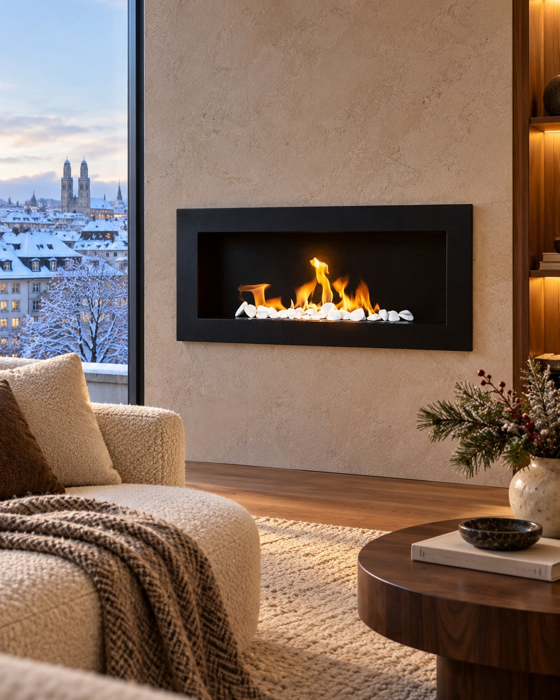 LUMINA Flammen 900 – Wall-mounted bioethanol fireplace