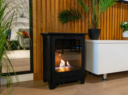 LUMINA Koza Mini – Freistehender Kamin mit Glasscheibe Exklusivkollektion – Freistehender Kamin mit Glasscheibe