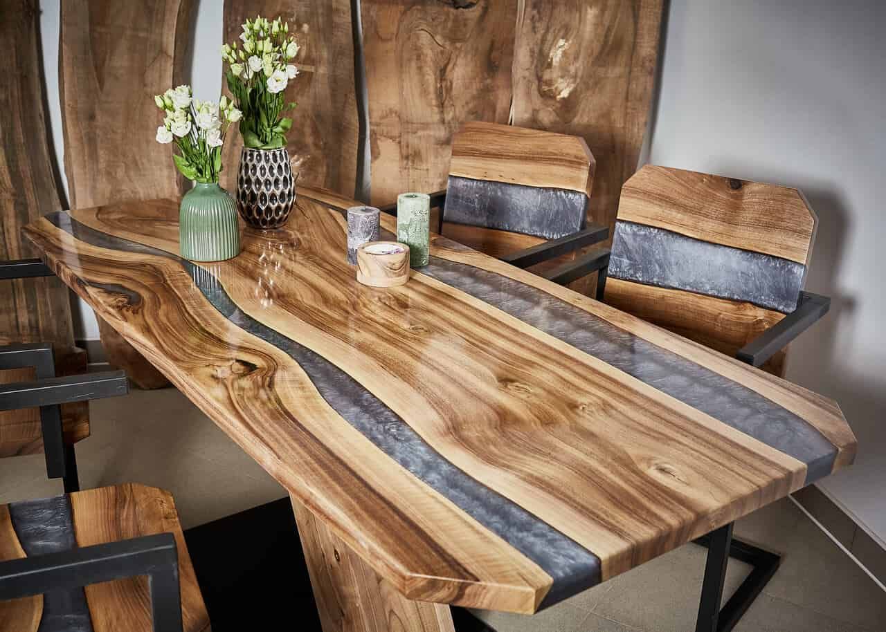 LUMINA Graue Perle – Epoxidharz Esstisch Exklusivkollektion – Ansicht 12 | IgnisLumina
