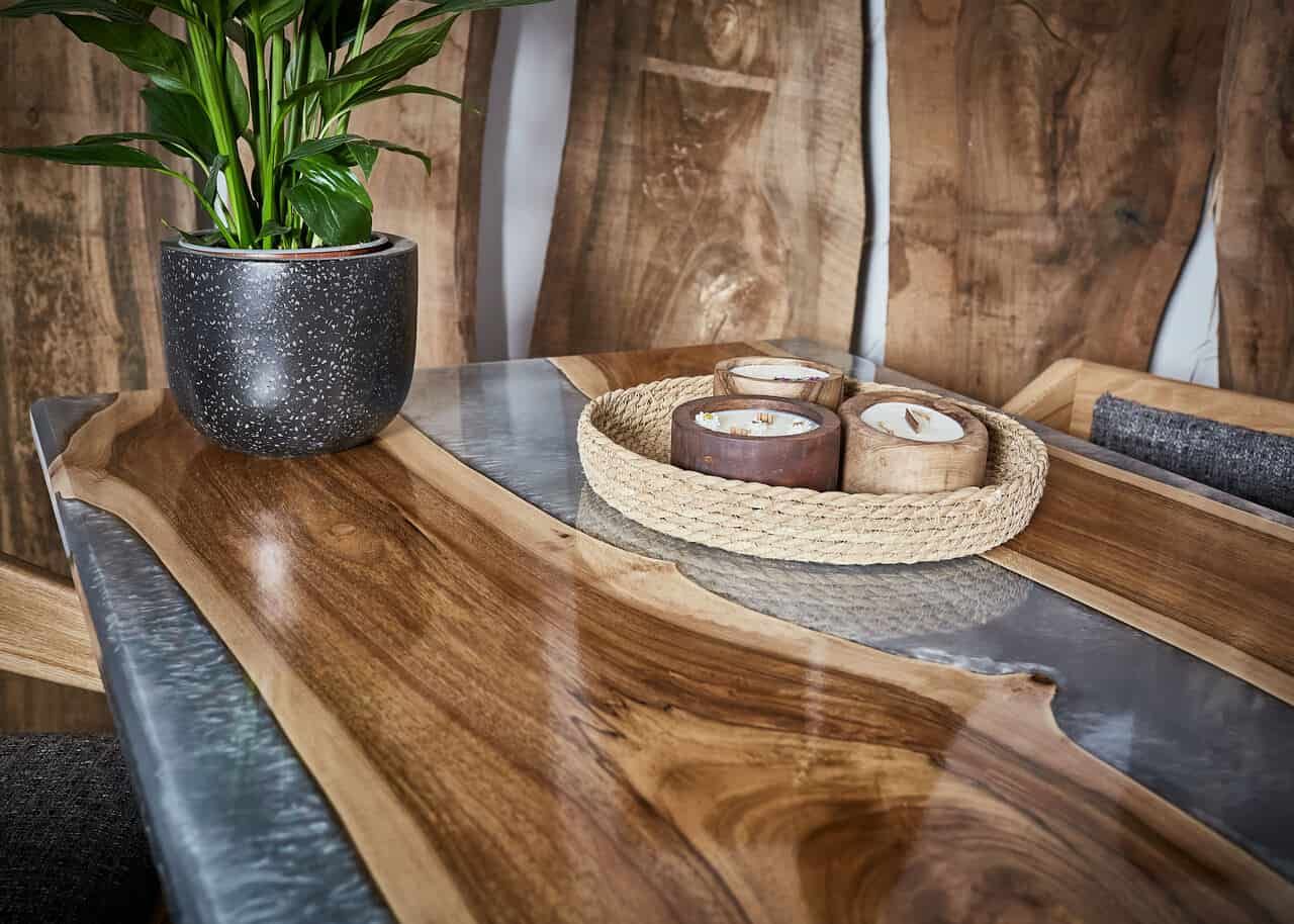 LUMINA Hellgraue Welle – Epoxidharz Esstisch Exklusivkollektion – Ansicht 4 | IgnisLumina
