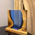 LUMINA Blue Scarlet – Walnut & Epoxy Resin Table Lamp