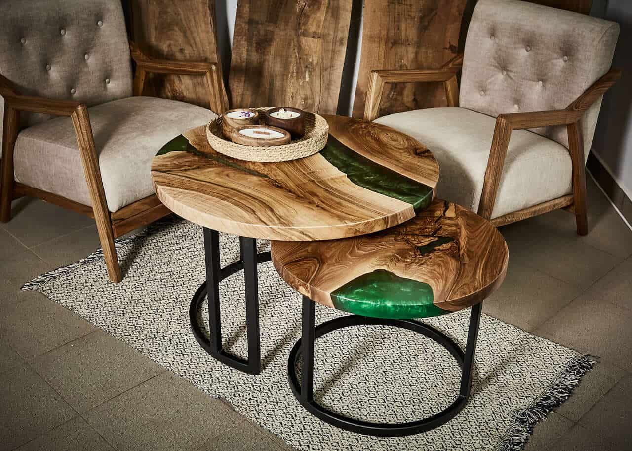 LUMINA Grüne Oase – Epoxidharz Couchtisch Exklusivkollektion – Ansicht 4 | IgnisLumina