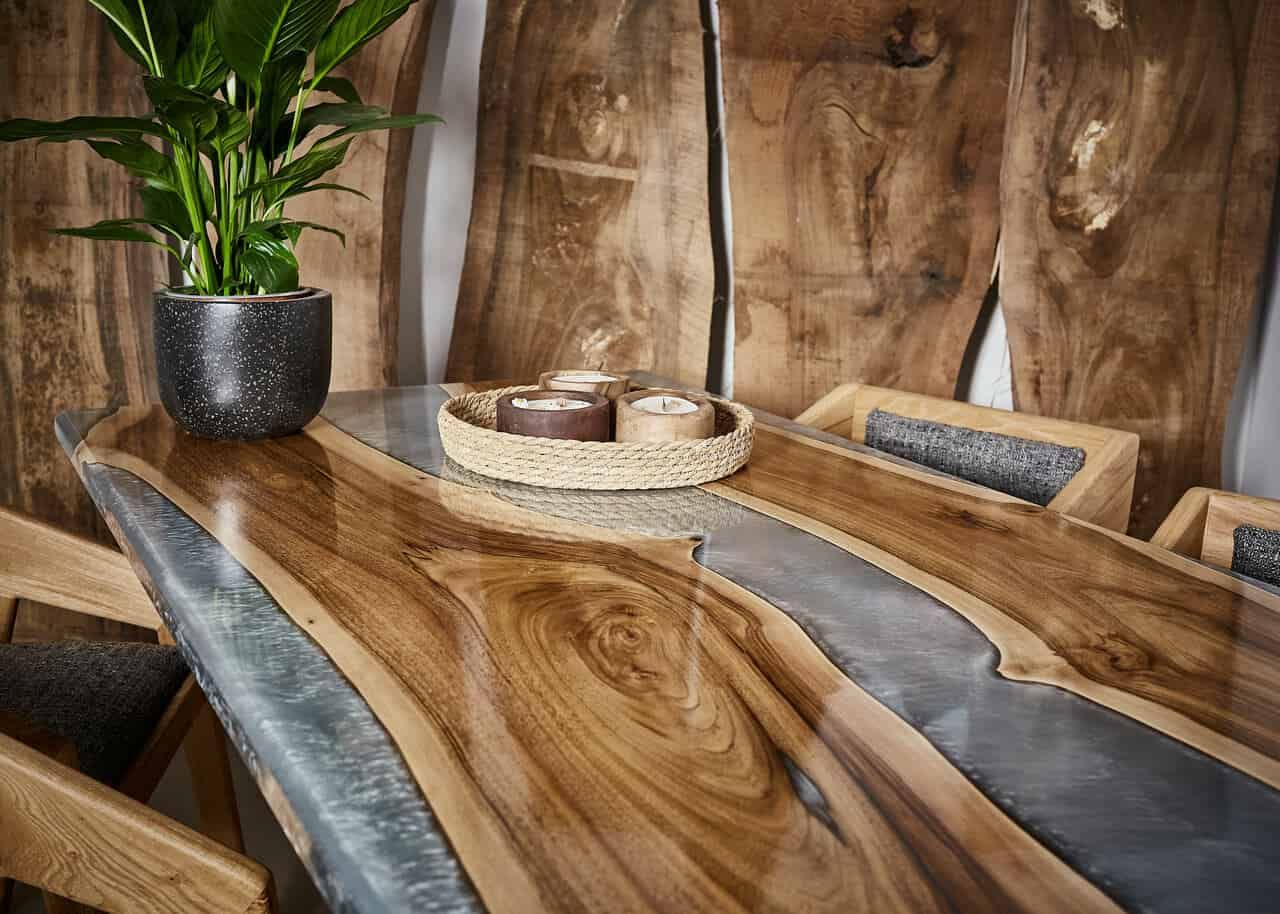 LUMINA Hellgraue Welle – Epoxidharz Esstisch Exklusivkollektion | Premium Design Schweiz