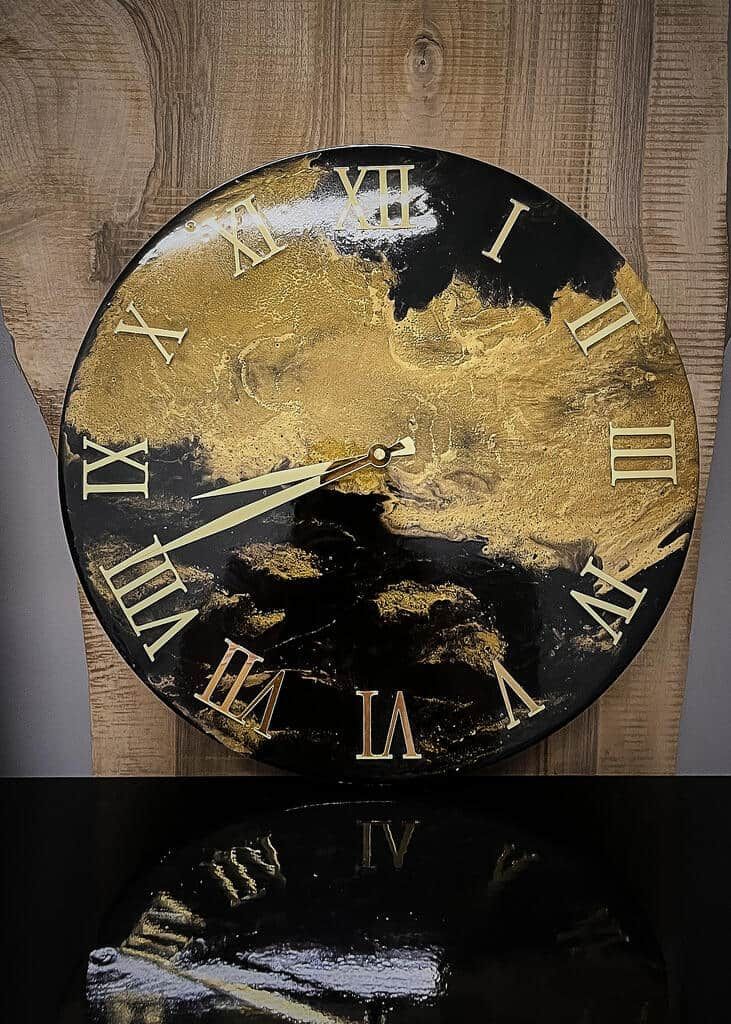 LUMINA Gold – Epoxidharz Wanduhr Exklusivkollektion | Premium Design Schweiz