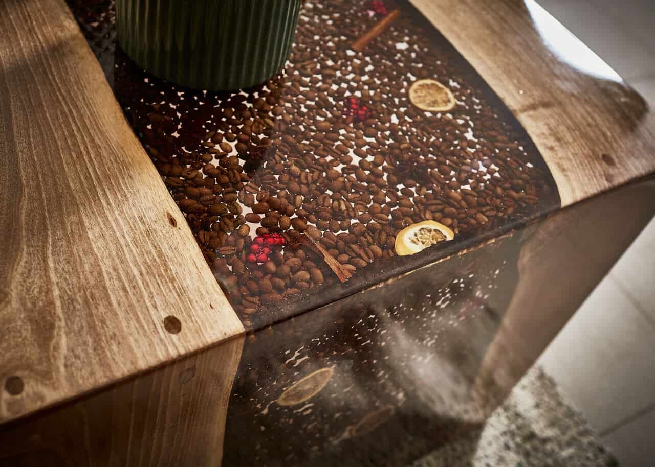 LUMINA Kaffeeleidenschaft – Epoxidharz Bank Exklusivkollektion – Ansicht 3 | IgnisLumina