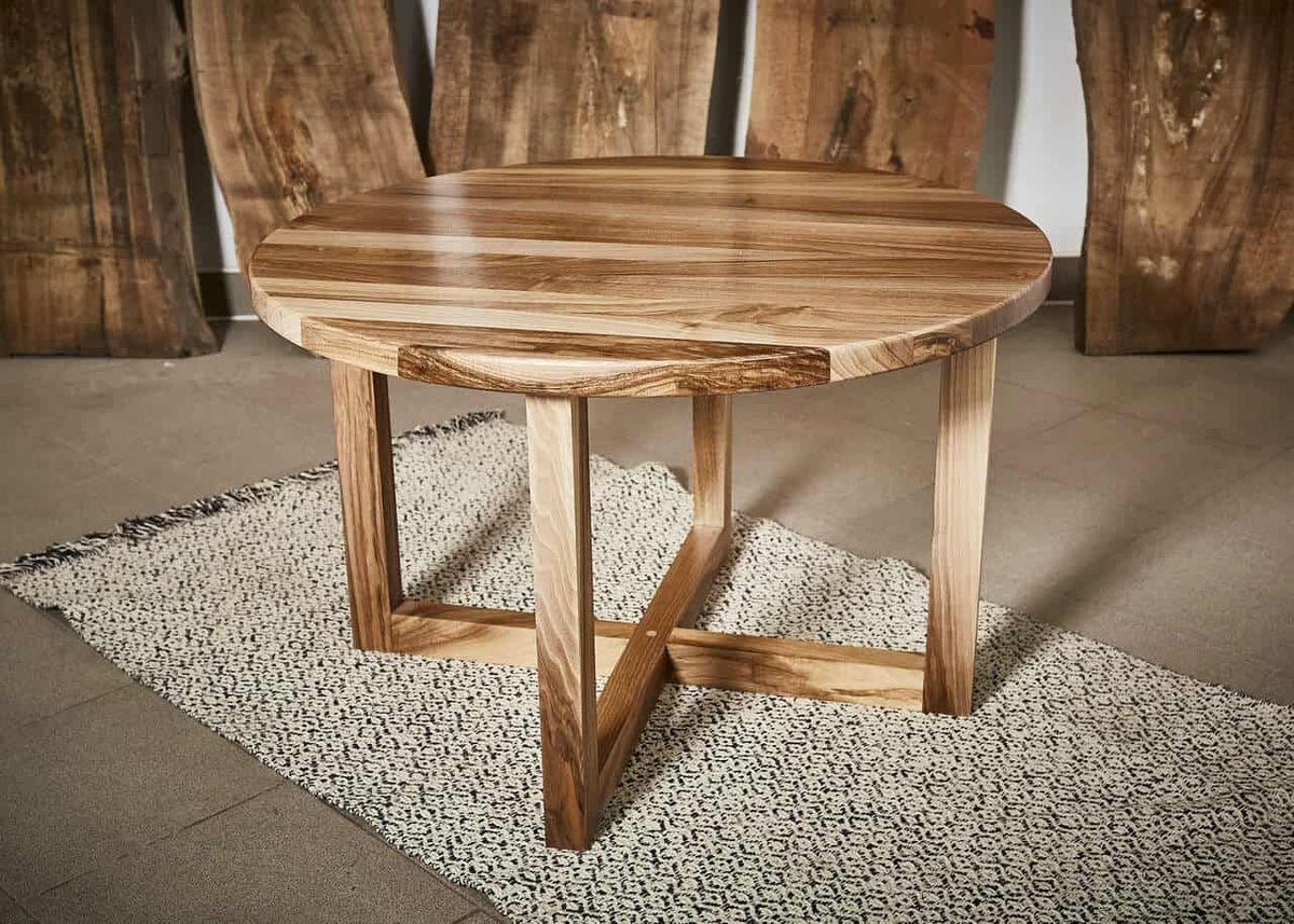 LUMINA Walnut – Round Solid Walnut Coffee Table