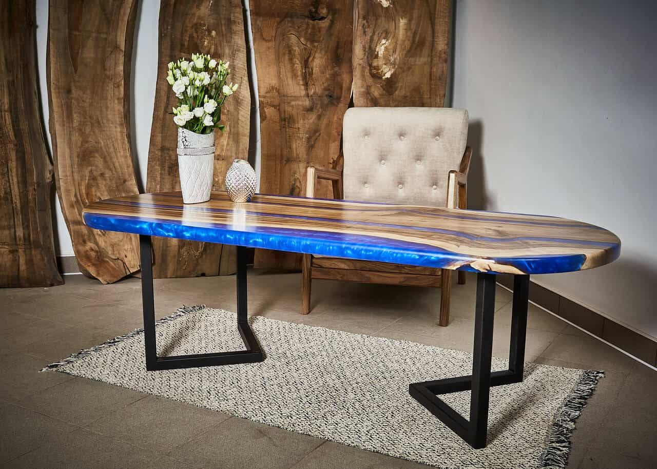 LUMINA Blauer Fluss – Epoxidharz Bank Exklusivkollektion – Ansicht 5 | IgnisLumina