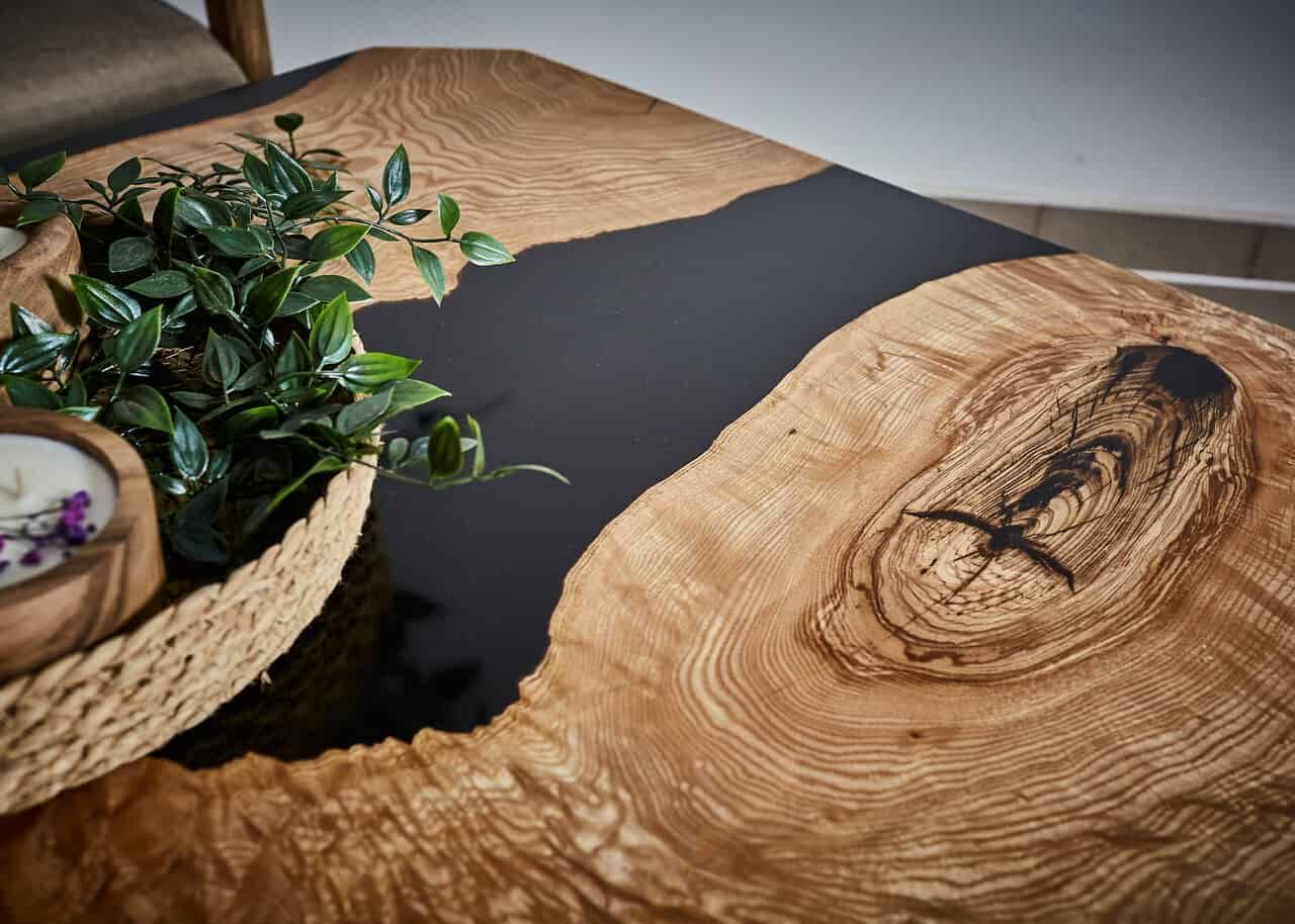LUMINA Schwarz Quadrat – Epoxidharz Couchtisch Exklusivkollektion – Ansicht 3 | IgnisLumina