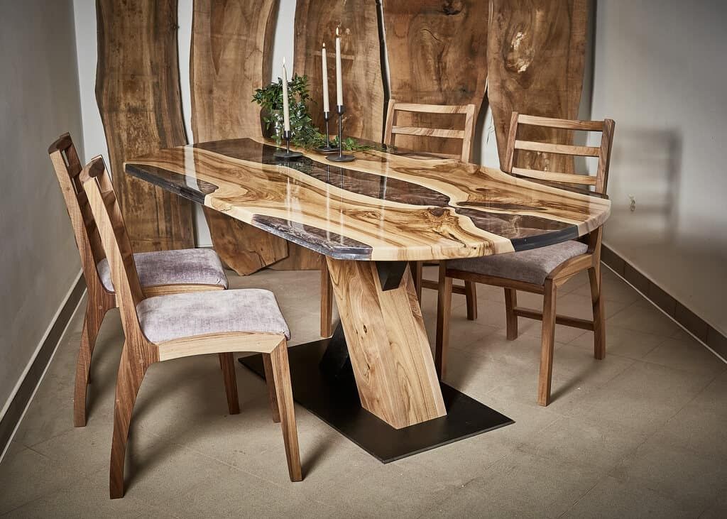 LUMINA Grauer Nebel – Epoxidharz Esstisch Exklusivkollektion | Premium Design Schweiz