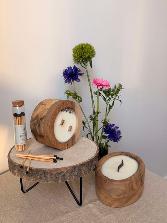 LUMINA Duo – Kerzenset aus Sojawachs mit Streichhölzern